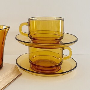 European Gold 200ml Glass Cup with Saucer | Elegant Tea & Coffee Cup Set