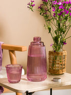 1300 ml Glass Juice, Water & Tea Bottle – 1L Standard Capacity with Removable Lid Cup for Hot & Cold Drinks