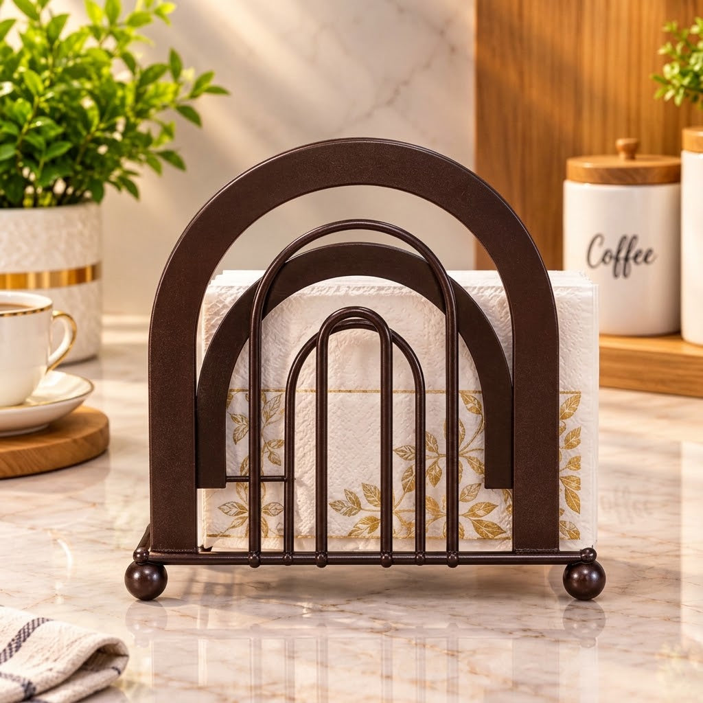 matte black napkin holder, semi circular 