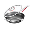 Silver Stainless Steel Non-Stick Wok Pan for Kitchen