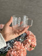 6 Pcs Ice Emboss Glass Mug Set – 300ml Premium Transparent Drinkware