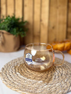 Delisoga Golden Glass Tea Cup – High-Quality Borosilicate Glass