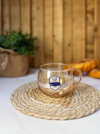 Delisoga Golden Glass Tea Cup – High-Quality Borosilicate Glass