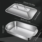 Supplier Rectangle Baking Pan Stainless Steel Food Serving Tray Without Lid