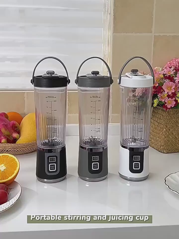 USB Rechargeable Portable Juicer with Digital Display | Mini Blender for Smoothies & Fresh Juices