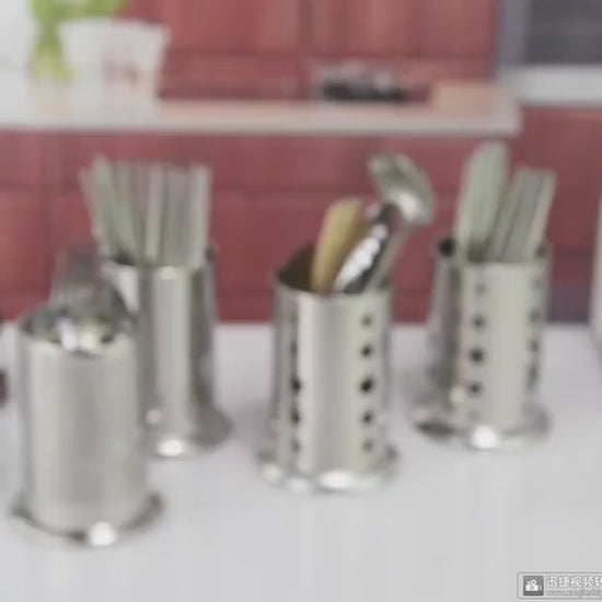 Cutlery storage rack with drainage system