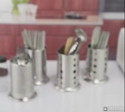 Cutlery storage rack with drainage system
