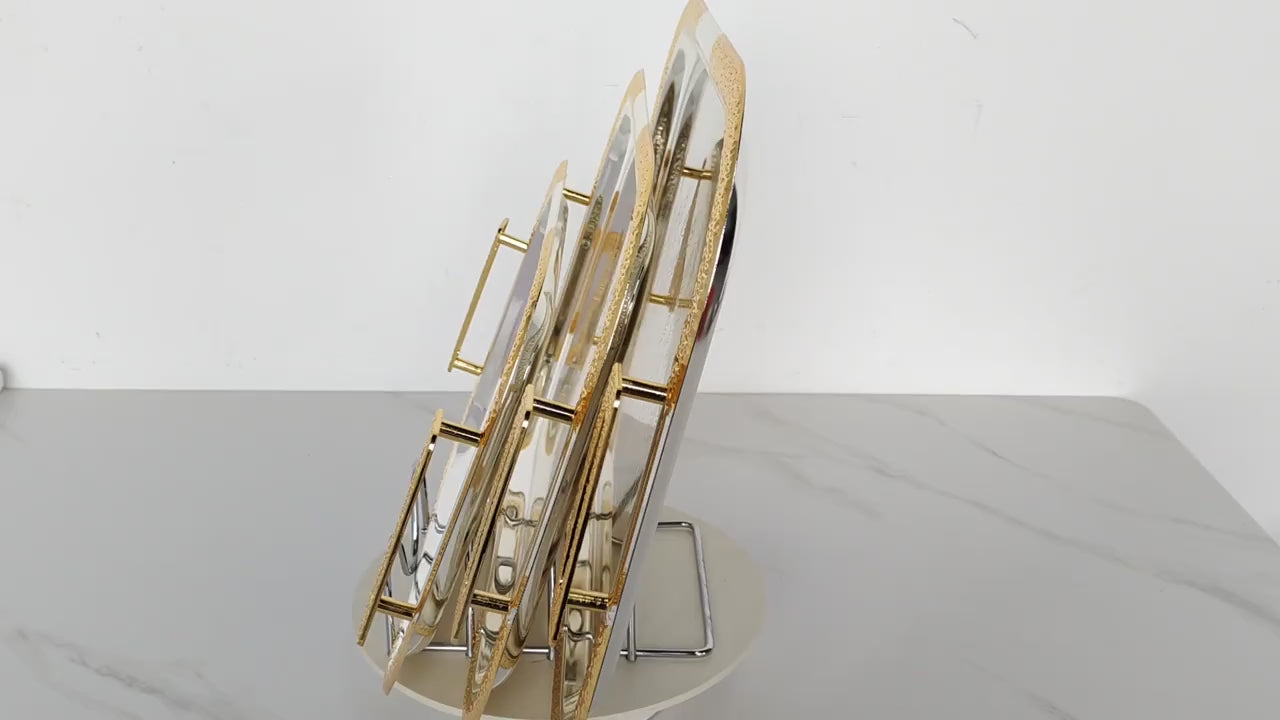 Shubin Tray custom creative shaped stainless steel storage trays ornament soft decoration sample room light luxury