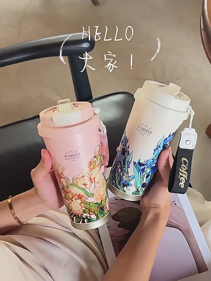 Eco-Friendly Double Wall Stainless Steel Coffee Cup with Lid – Lightweight Travel Vacuum Flask