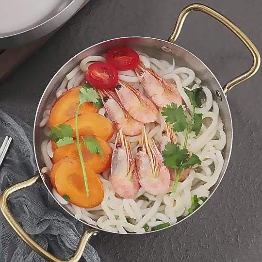 High-Quality Korean Style Double Golden Ear Mini Hot Pot – Thickened Stainless Steel