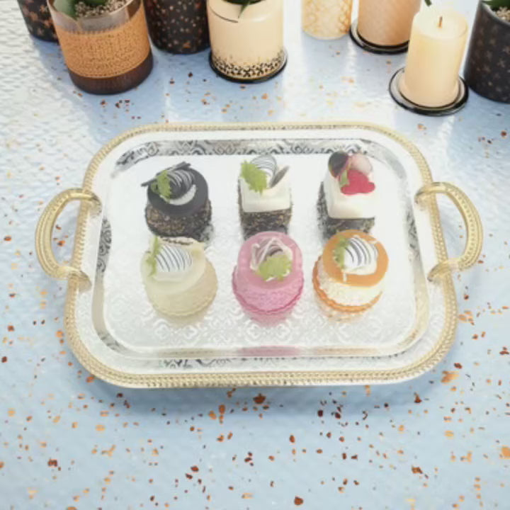 Stainless steel perfume and jewelry storage tray