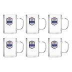 Borosilicate Glass Coffee Mug with Colored Handle – Heat Resistant Glass Cup