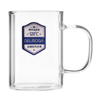 Borosilicate Glass Coffee Mug with Colored Handle – Heat Resistant Glass Cup