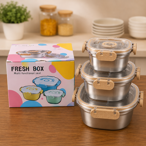304 stainless steel bento lunch box with locking lid
