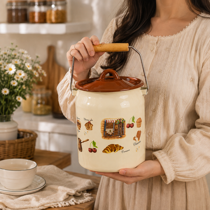 3 Litter Premium Quality Enamel Food Container with Lid