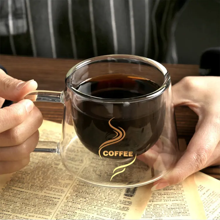 Double Wall Borosilicate Glass Coffee Mug 200ml | Insulated Clear Glass Cup for Espresso, Cappuccino, Latte & Tea