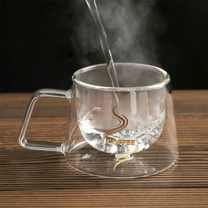Double Wall Borosilicate Glass Coffee Mug 200ml | Insulated Clear Glass Cup for Espresso, Cappuccino, Latte & Tea