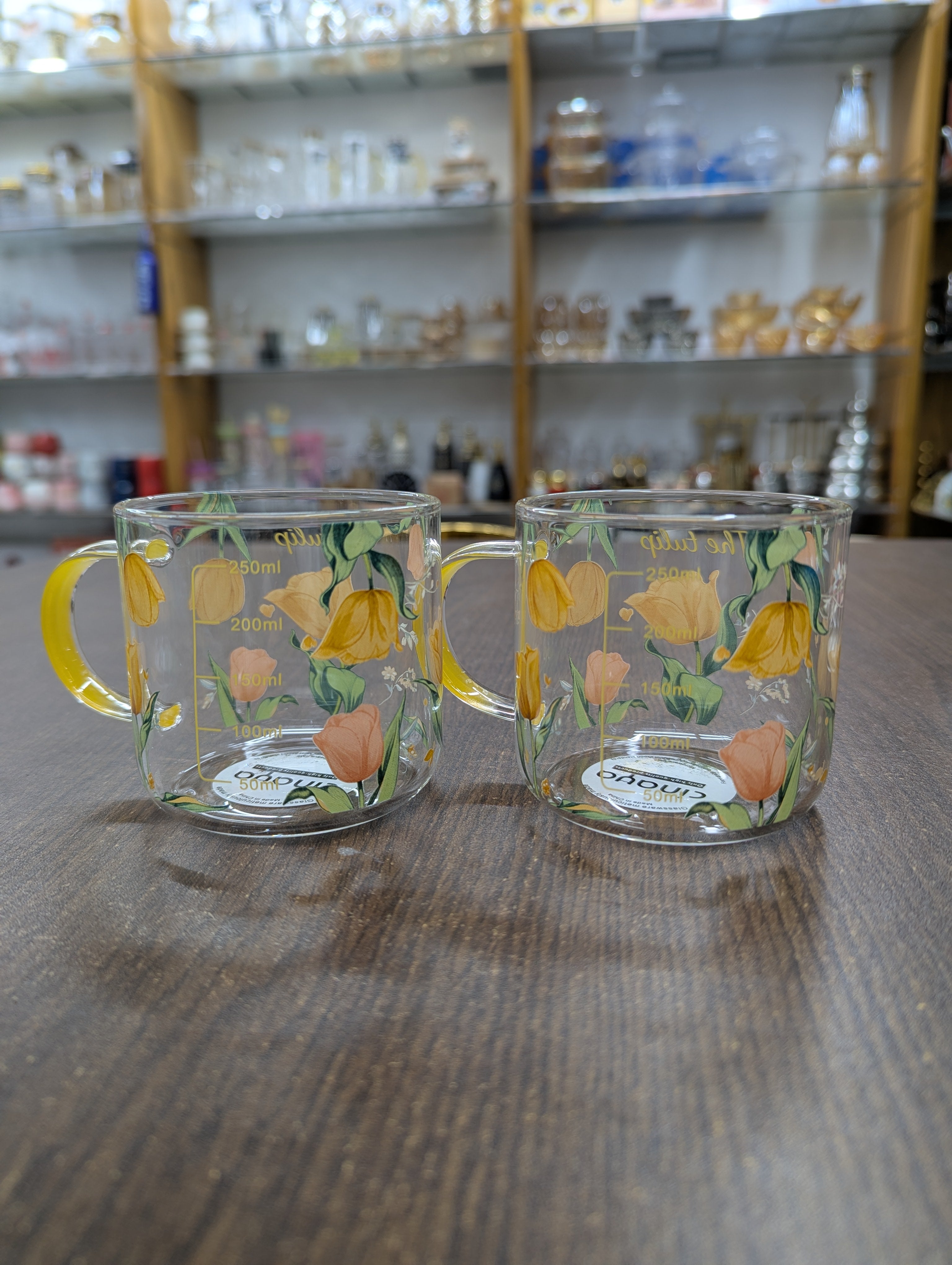 Floral Print Glass Set – 280ml (2 Pcs Drinking Glass Set)