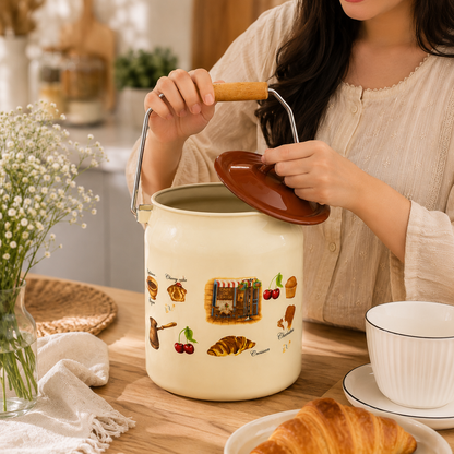3 Litter Premium Quality Enamel Food Container with Lid