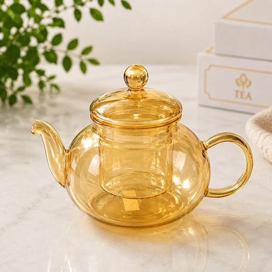 Handmade Borosilicate Glass Tea Kettle with Removable Infuser – 800ml | Stovetop Safe Glass Teapot