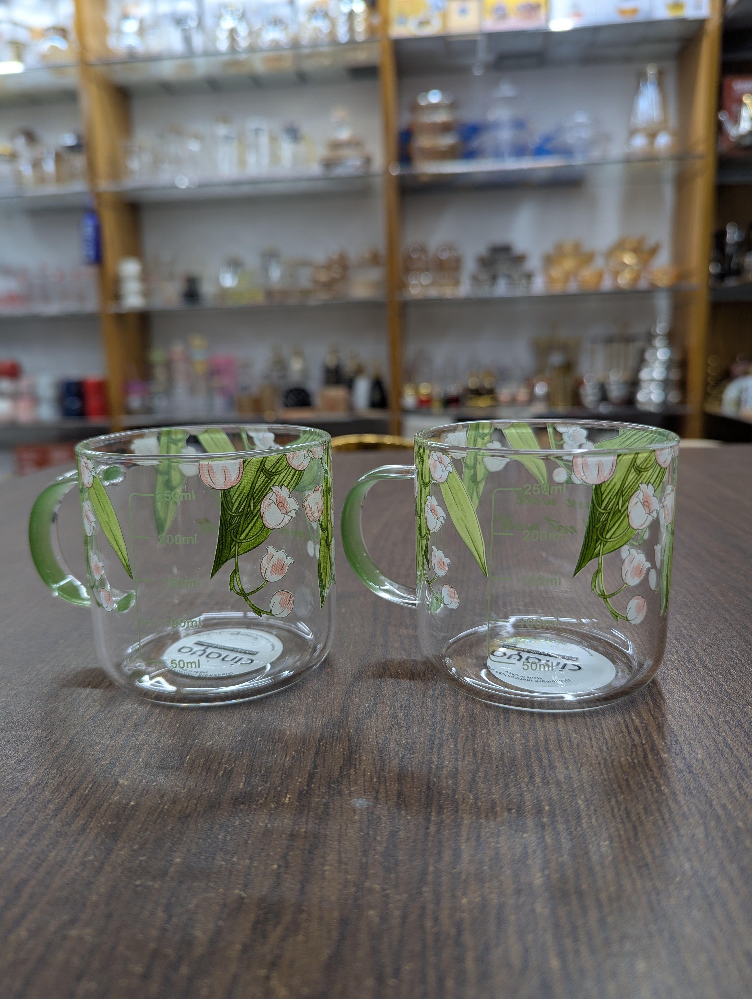 Floral Print Glass Set – 280ml (2 Pcs Drinking Glass Set)