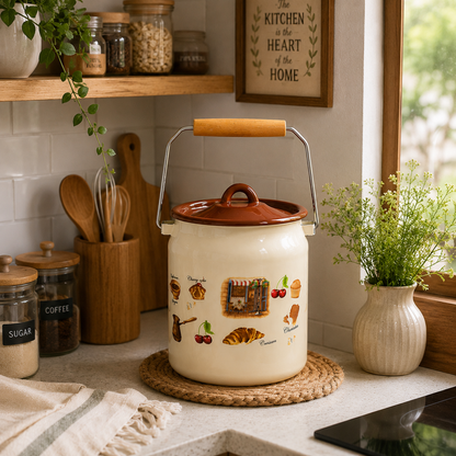 3 Litter Premium Quality Enamel Food Container with Lid